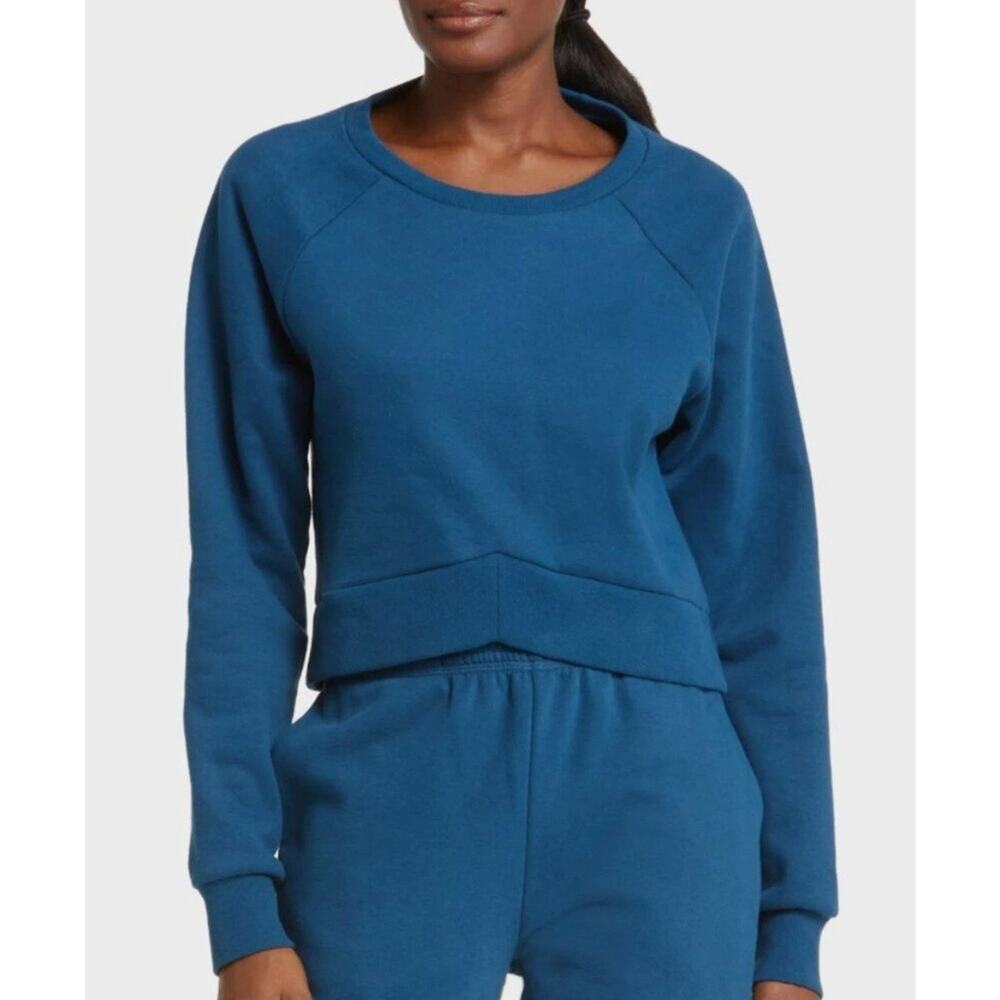 Beyond Yoga Women's Uplift Cropped Pullover Sweatshirt Blue Gem Sz S - Picture 7 of 8